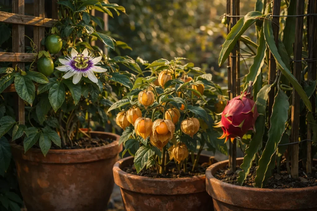 Cultivando frutas ex�ticas em casa: maracuj�, fis�lis ou pitaya